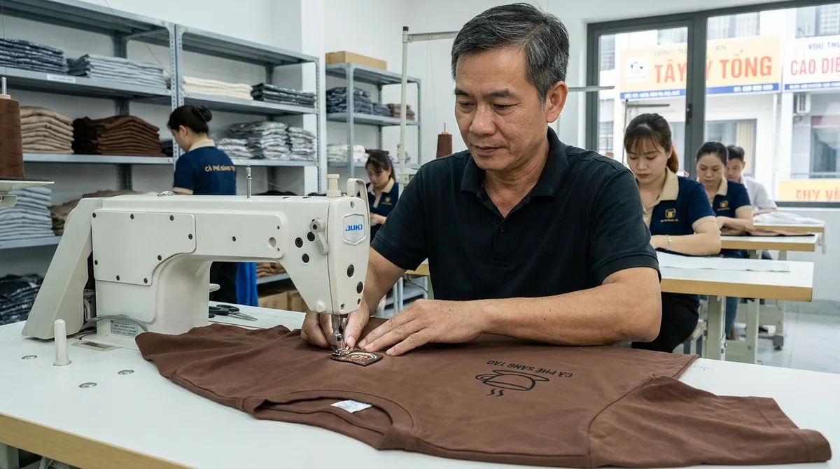 may đồng phục cho nhân viên